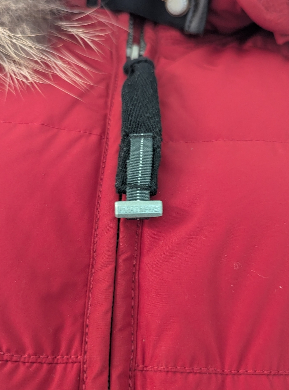 Parajumpers Light Long Bear Jacket M Red | Fur Hood Down Puffer Coat PJS - Picture 8 of 11